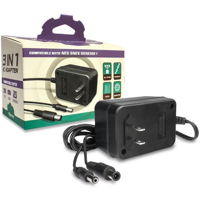 3-in-1 Universal AC Adapter (Genesis/ SNES/ NES) (Tomee)