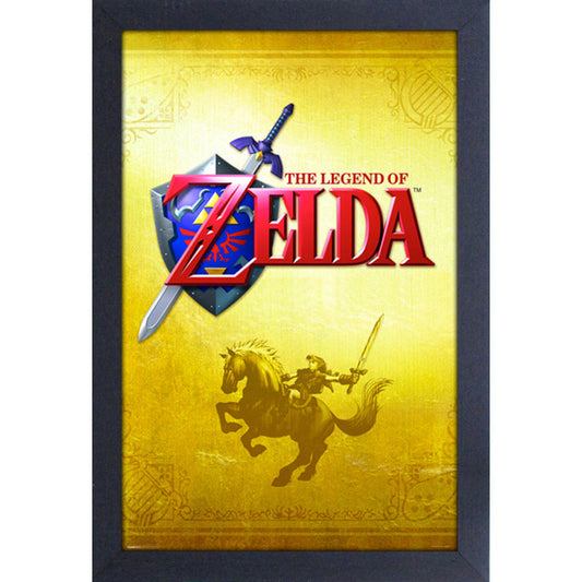 LOZ Ocarina of Time 3DS Game Cover Art 11″X17″ Framed Print