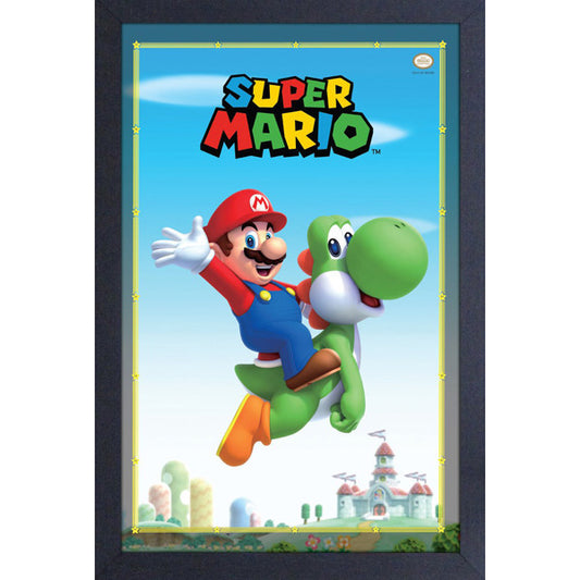 Super Mario: Mario & Yoshi 11″ X 17″ Framed Print