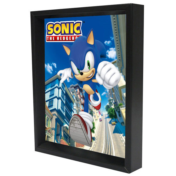 Sonic the Hedgehog City Jump - 3D Lenticular Shadowbox Art