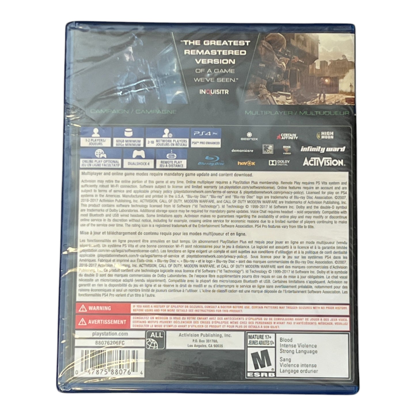 Call of Duty: Modern Warfare Remastered (PS4) - Sealed