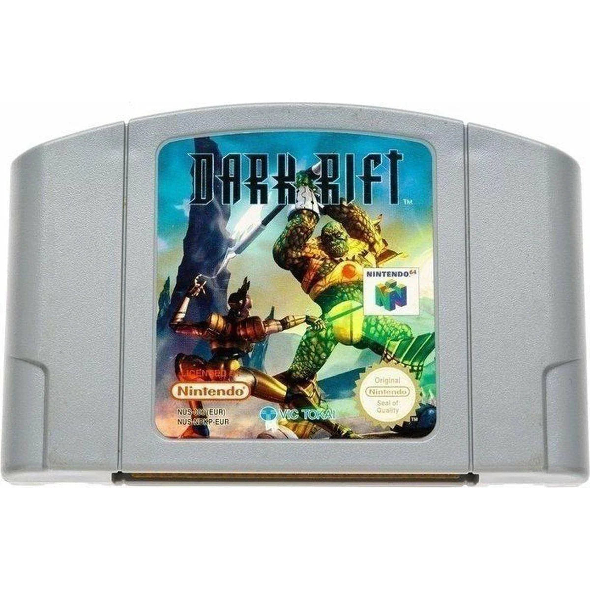 Nintendo 64 game cartridge for 'Dark Rift' on a white background