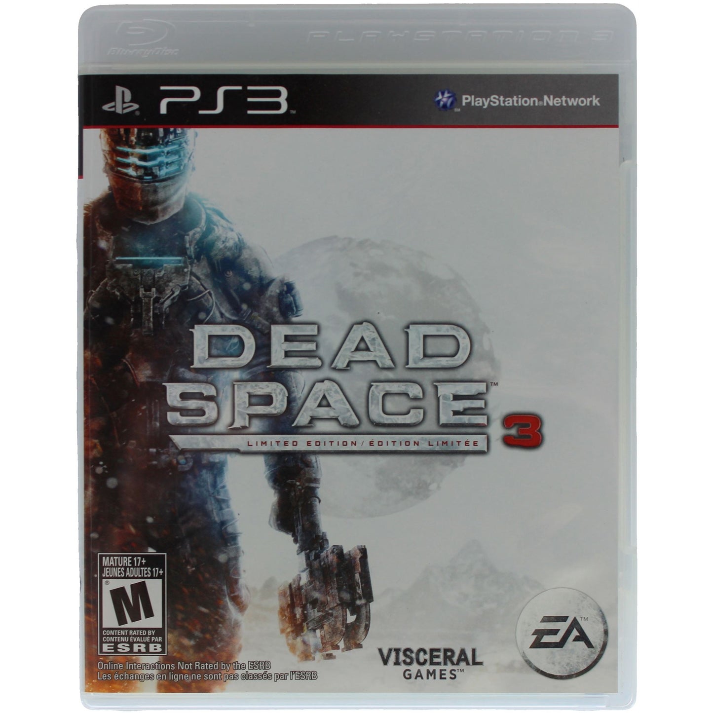 Dead Space 3 game case for PS3 with Visceral Games logo