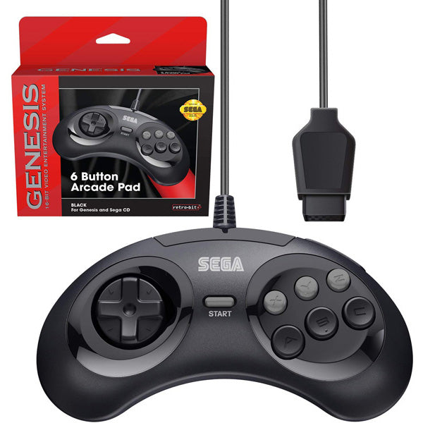 Genesis 6 Button Arcade Pad Controller - Various Colours
