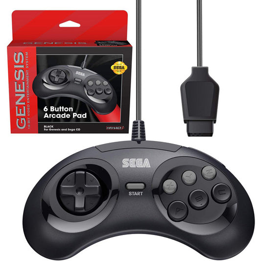 Genesis 6 Button Arcade Pad Controller - Various Colours