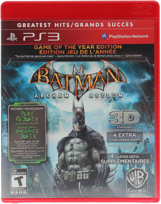 Batman: Arkham Asylum [Game Of The Year Edition] [Greatest Hits] (PS3)