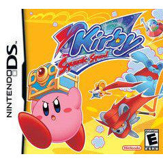 Nintendo DS game case for 'Kirby Super Smash Bros' with Kirby character and colorful design.
