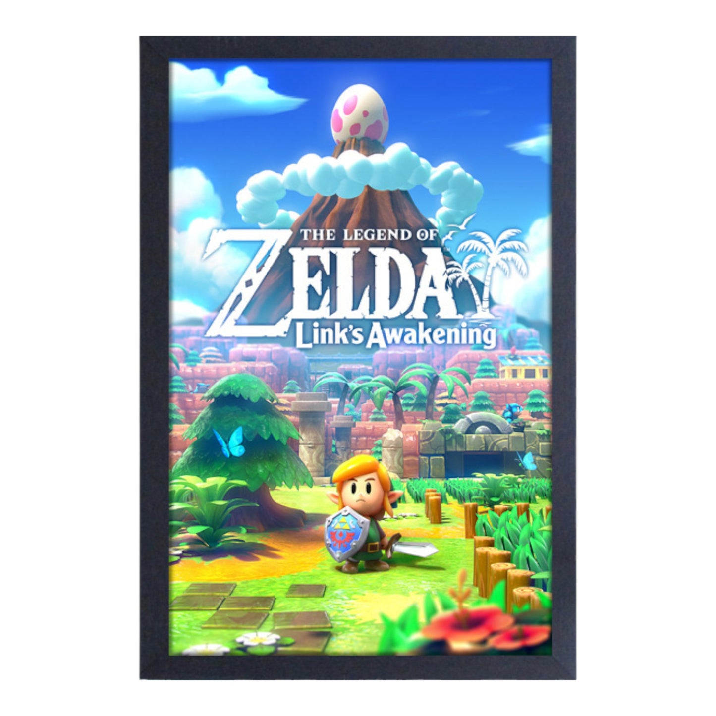 LOZ Link’s Awakening Game Cover Art 11″X17″ Framed Print