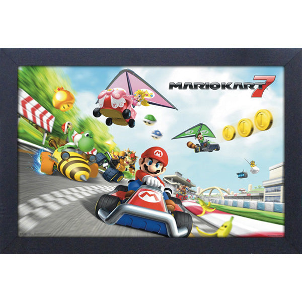 Mario Kart 7 Game Cover Art 11″X17″ Framed Print