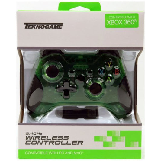 Clear Green Wireless Controller for Xbox 360 (TEKNOGAME)