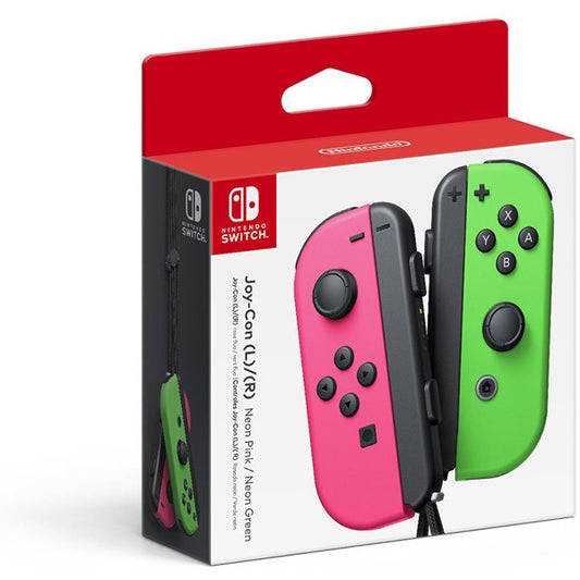 Nintendo Switch Neon Pink Green Joy Con Controller 2 Pack Bundle