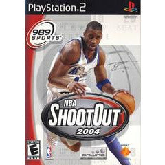 NBA Shootout 2004 game cover for PlayStation 2 with a player holding a basketball.