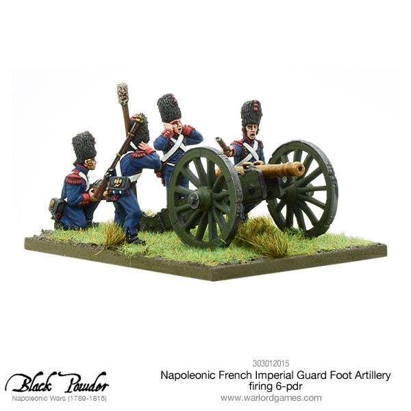 Black Powder Epic Battles: Napoleonic French Imperial Guard Foot Artillery Firing 6-pdr