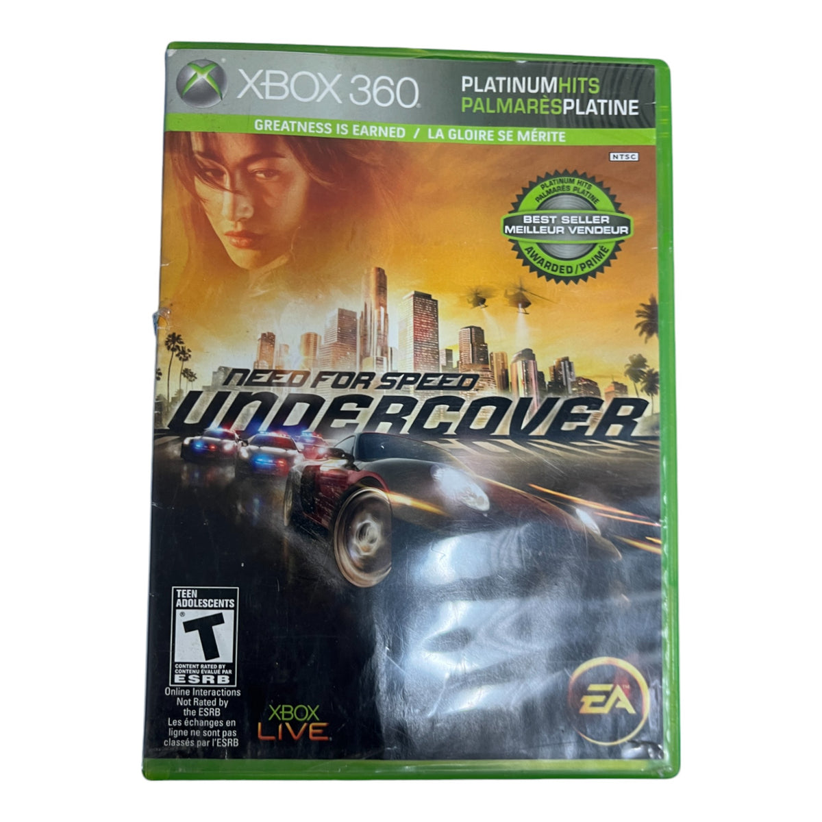 Xbox 360 game case for 'Need for Speed Undercover' with a cityscape and car on the cover.