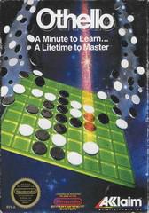 Othello game box with checkers board design on a black background