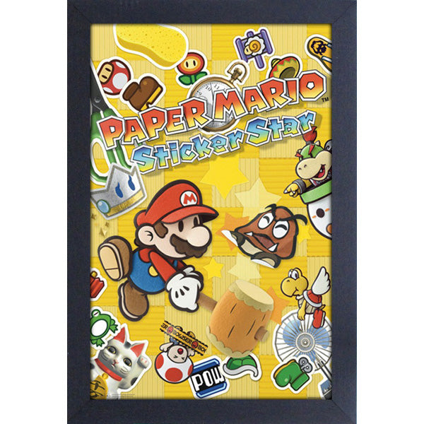 Paper Mario Sticker Star Cover 11″ X 17″ Framed Print