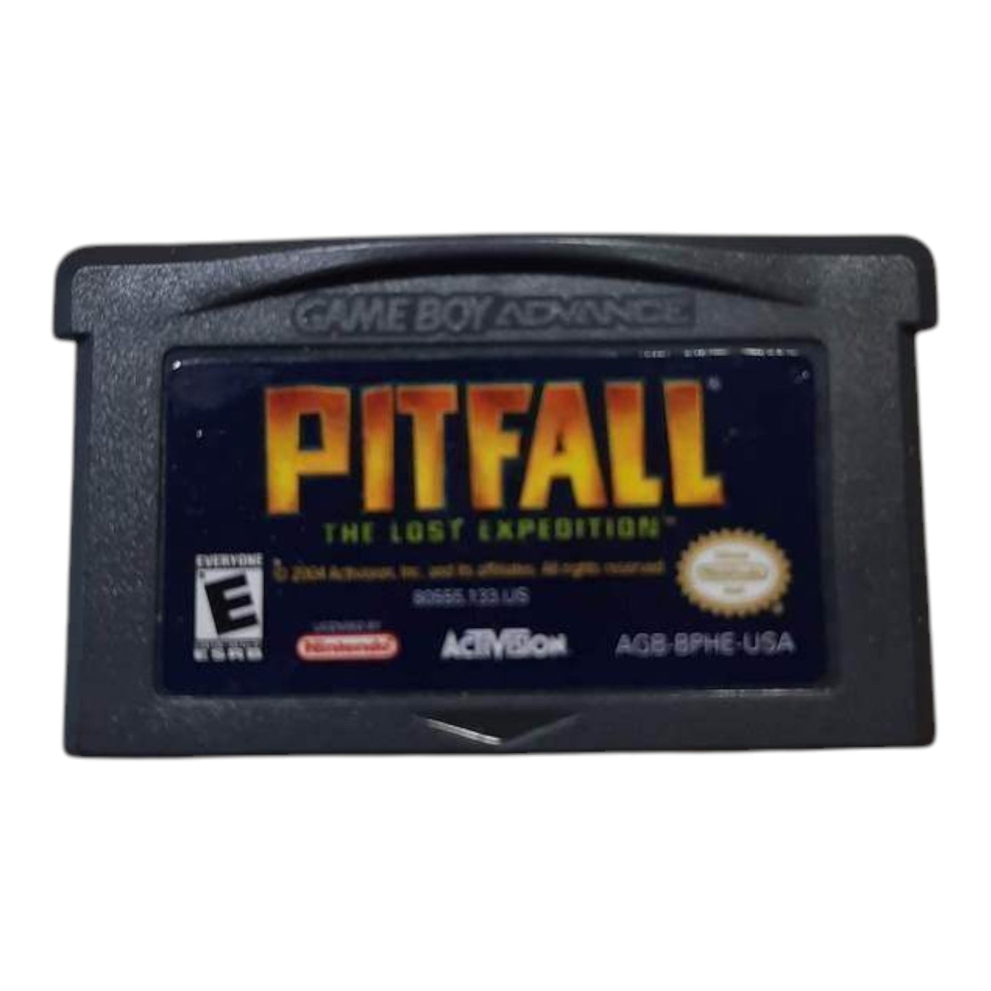 Pitfall game cartridge for Game Boy Advance on a white background