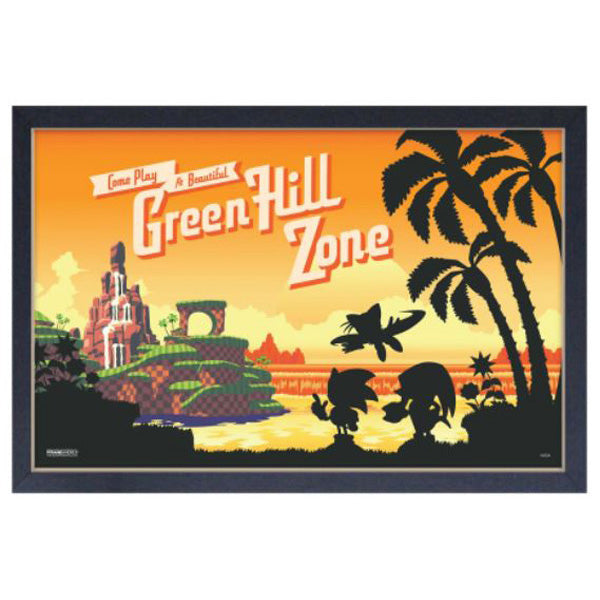 Sonic the Hedgehog Beautiful Green Hill Zone 11″ X 17″ Framed Print