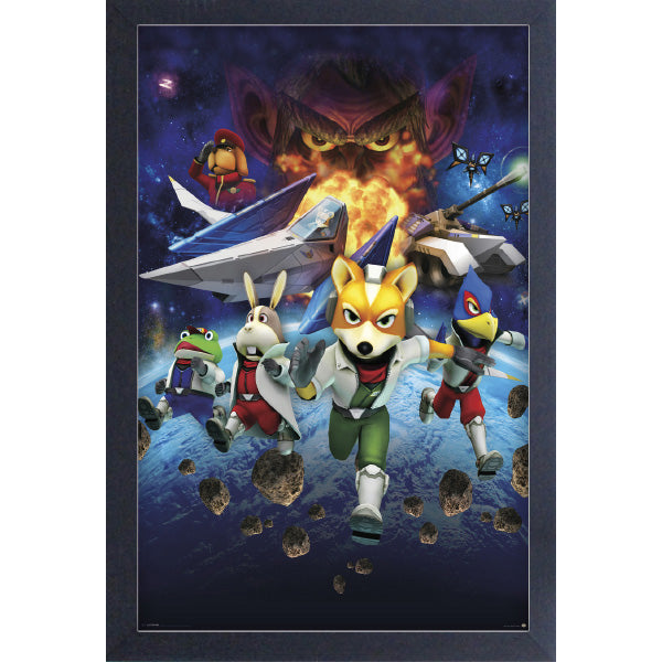 Star Fox 64 Character Group 11″X17″ Framed Print