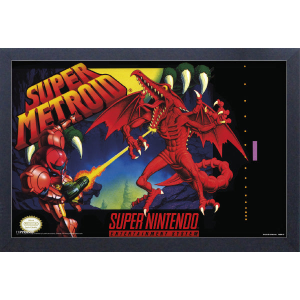 Super Metroid Game Cover Art 11″X17″ Framed Print