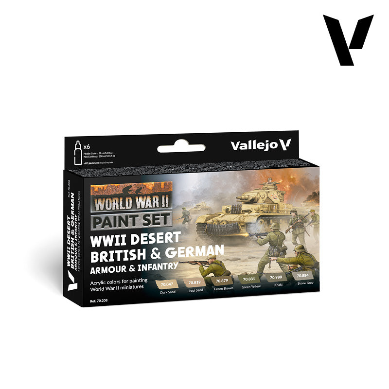 Vallejo: Game Color Desert British & German Armour & Infantry Set