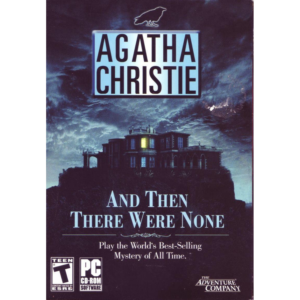 Agatha Christie's 'And Then There Were None' game cover with a dark, eerie house and cloudy sky.
