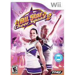 Game cover for 'All Star Cheer Squad 2' on Wii with cheerleaders and TMK branding.