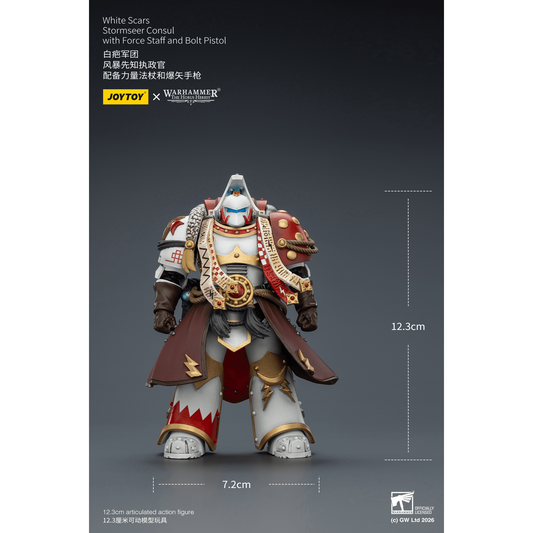 JOYTOY - White Scars Stormseer Consul with Force Staff and Bolt Pistol