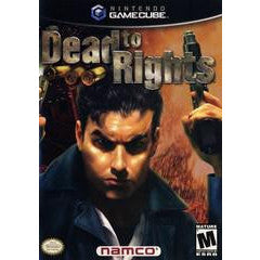 Game cover of 'Dead to Rights' for GameCube with a character holding a gun.