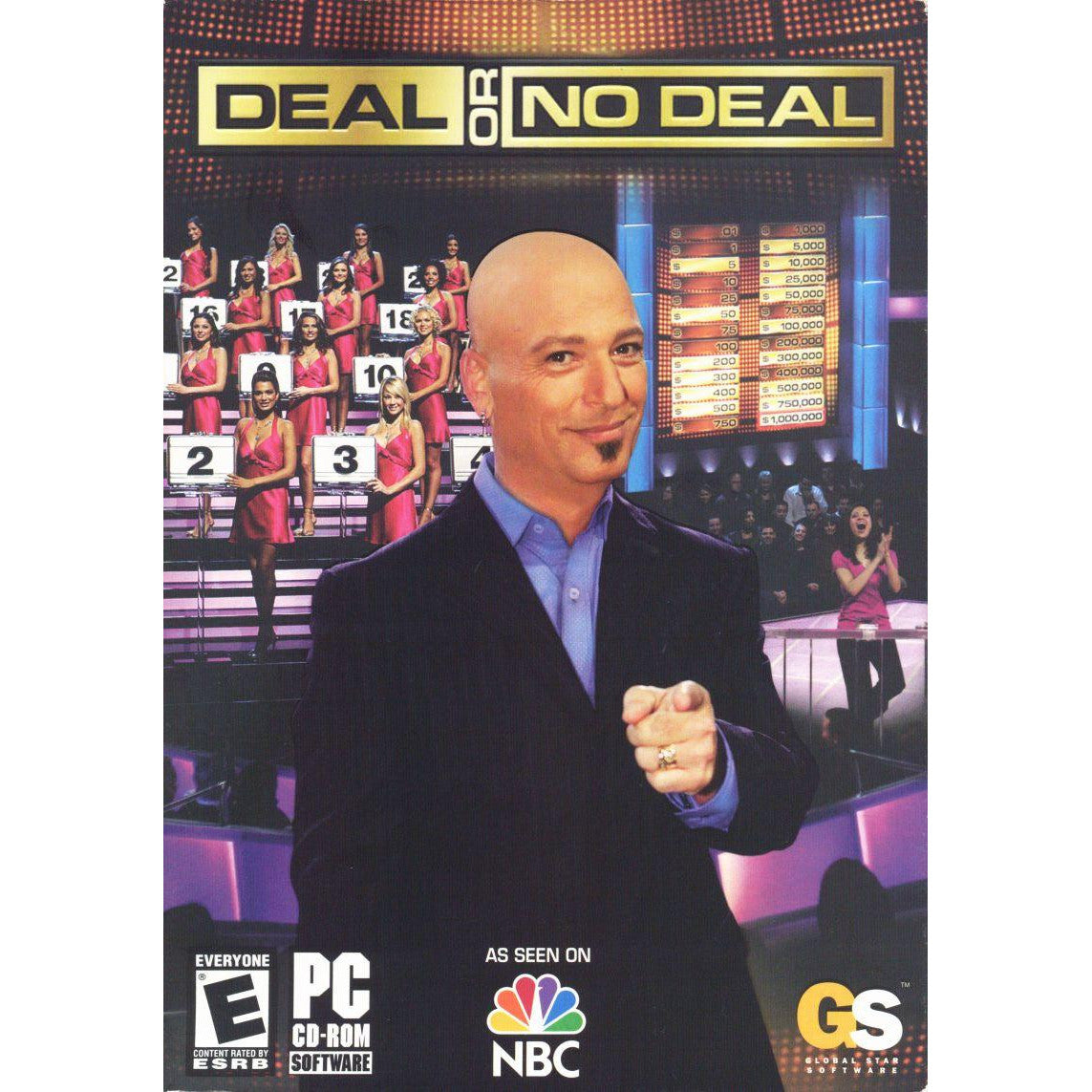 Promotional image for 'Deal or No Deal' game show with a host and contestants in the background.