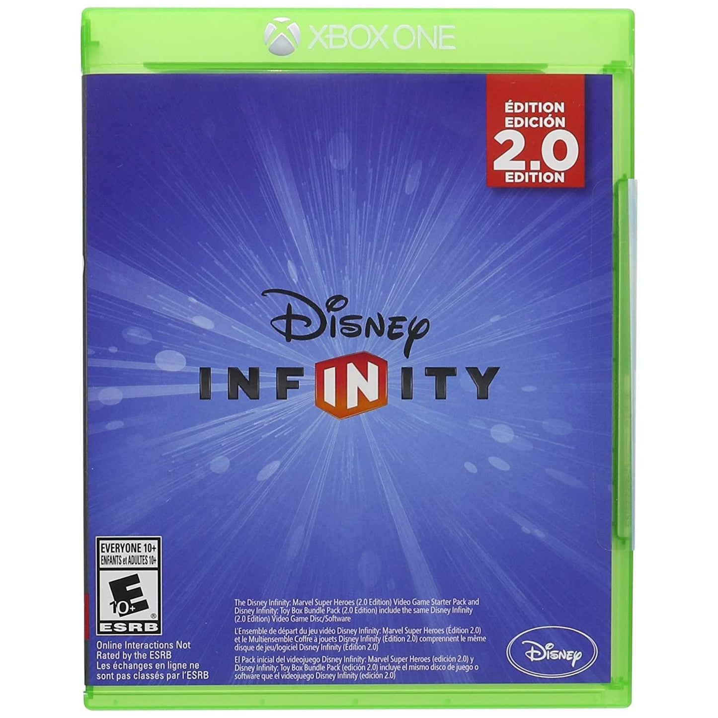 Disney Infinity 2.0 Edition packaging for Xbox One with blue and green design