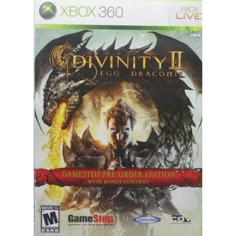 Xbox 360 game case for 'Divinity II: Ego Draconis' with GameStop branding.