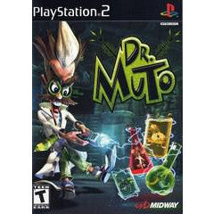 PlayStation 2 game case for 'Dr. Muto' with character and lab setup on cover