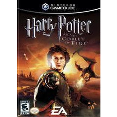 GameCube game cover for 'Harry Potter and the Goblet of Fire' with a character holding a wand and a bird.