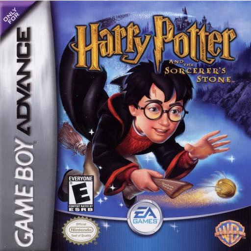 Game Boy Advance game cartridge for 'Harry Potter and the Sorcerer's Stone' with Harry Potter character on cover.