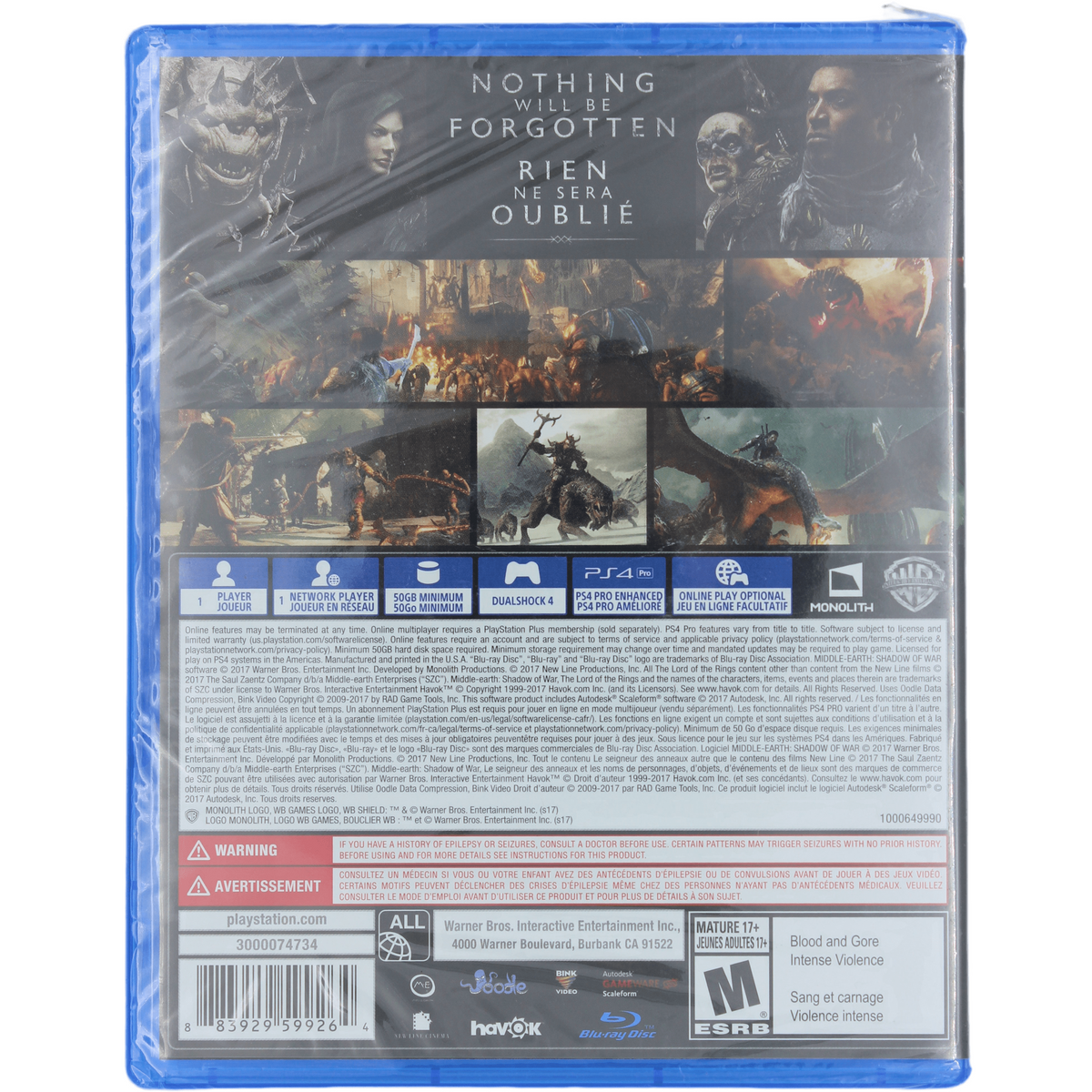 Middle Earth: Shadow Of War (PS4)