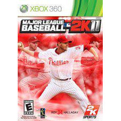 Major League Baseball 2K11 game cover for Xbox 360 with a baseball player in a red and white uniform.