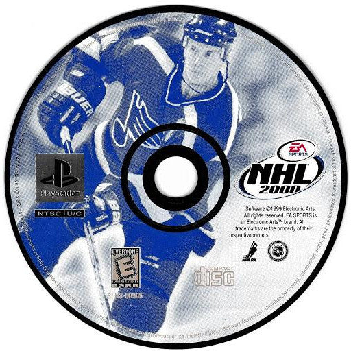 NHL 2000 video game disc with hockey player graphics and EA Sports branding