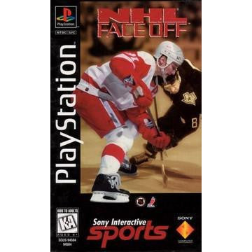 Hockey game cover for PlayStation with two players in action