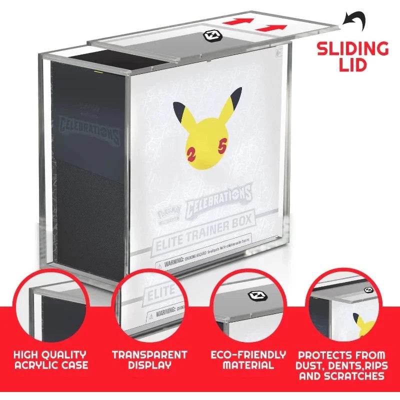 Pokemon ETB Elite Trainer Box w/ Sliding Lid Anti-UV - EVORETRO Acrylic Protector 4.0MM