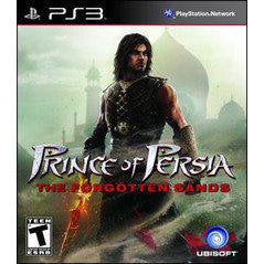 Game cover for 'Prince of Persia: The Forgotten Sands' on PS3 with a warrior and desert landscape.