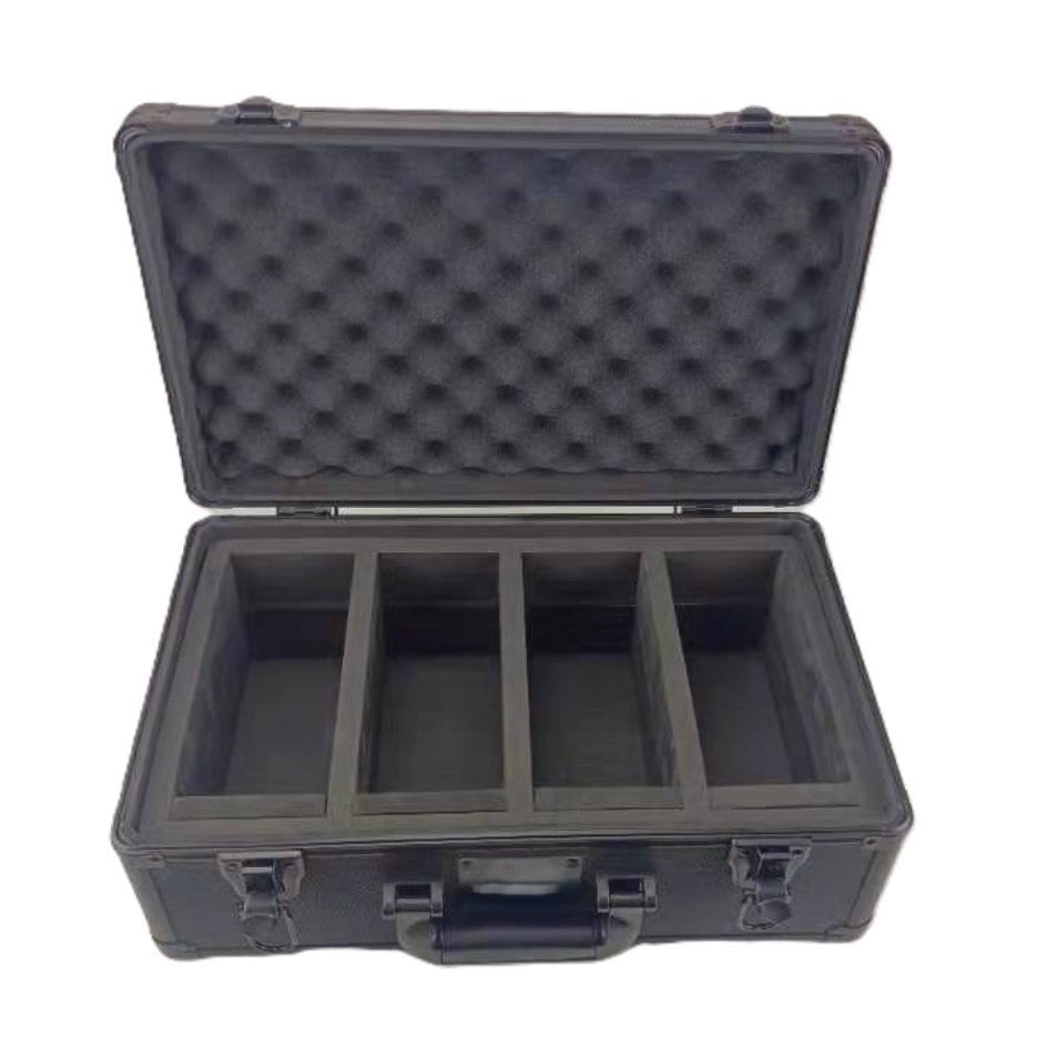 Black Aluminum Heavy Duty Graded Card Lockable Storage Box 4 Rows