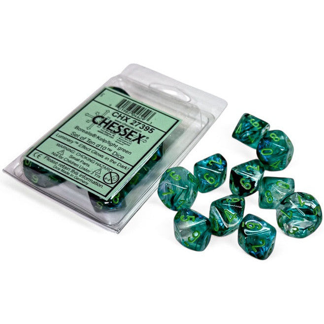 Chessex Borealis 10D10 Kelp/Light Green Luminary