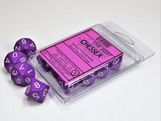 Chessex Opaque 10D10 Set (Various Colours)