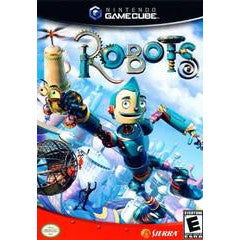 GameCube game cover for 'Robots' featuring animated characters and colorful design.