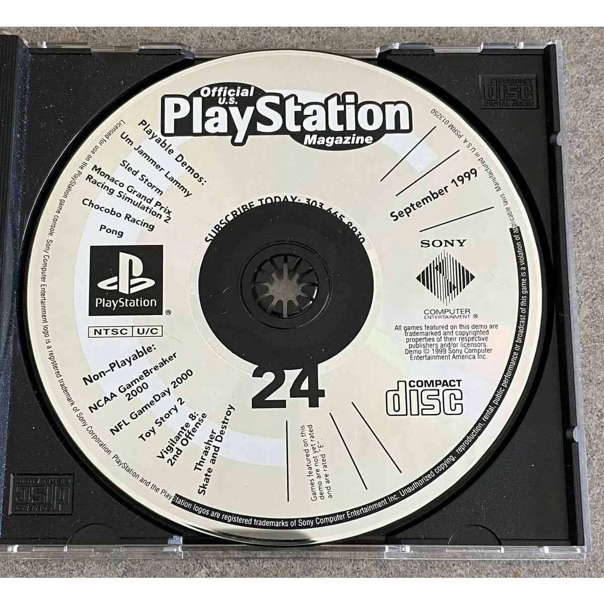 Official U.S. Playstation Magazine September 1999 Disc
