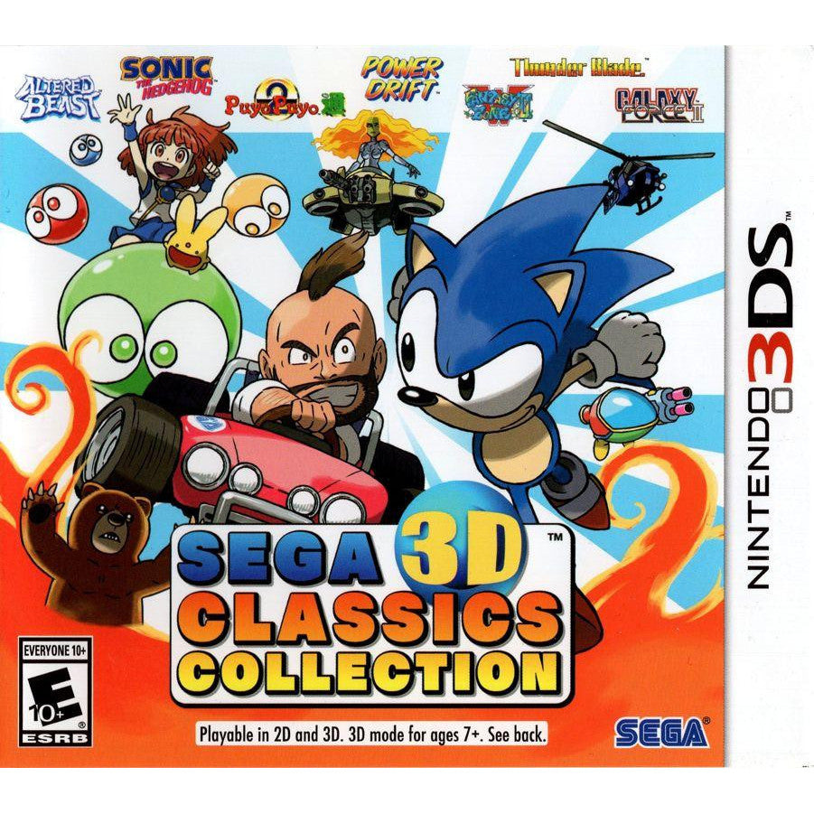 Cover of Sega 3D Classics Collection for Nintendo 3DS featuring Sonic the Hedgehog and other characters.