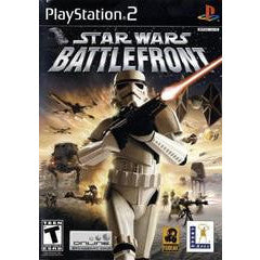 PlayStation 2 game cover of 'Star Wars Battlefront' featuring a stormtrooper.