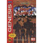 Sega Genesis game cover featuring a character with a gun and text