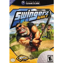 GameCube game cover for 'Swingerz Golf' featuring a character holding a golf club.